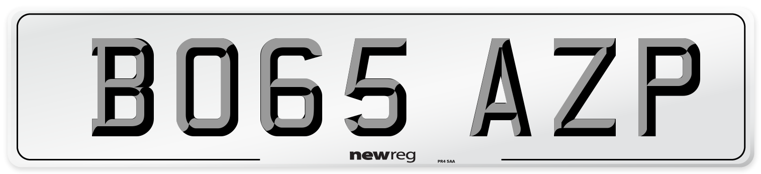BO65 AZP Number Plate from New Reg